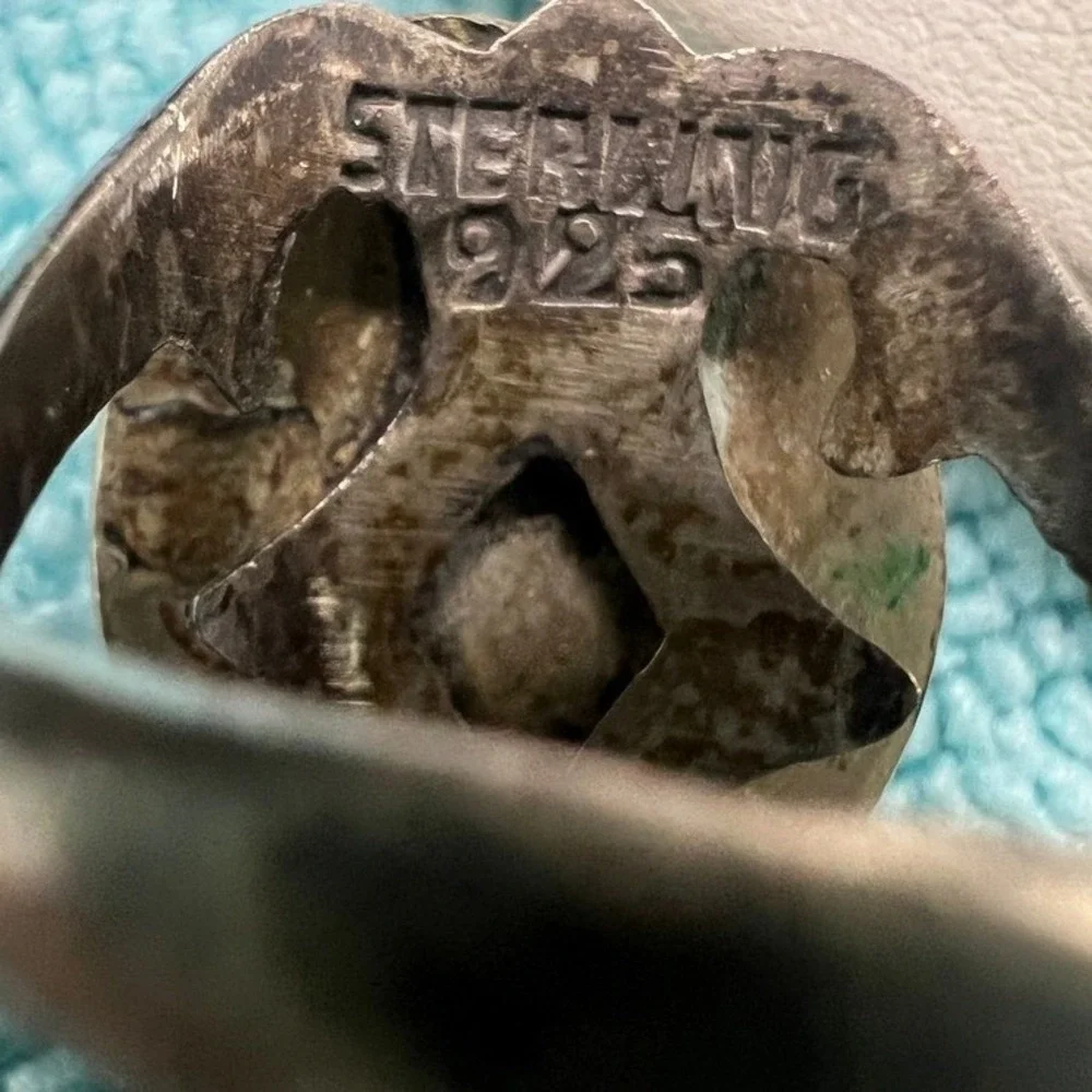Vintage Sterling Silver Turquoise Ring Southwestern Sz 7.5 13g‎ READ